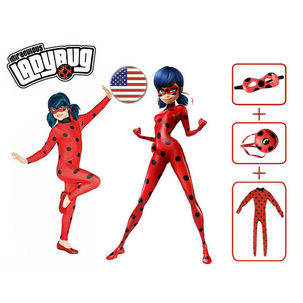 Kids Girls Red Ladybug Cosplay Costume Fancy Jumpsuit / Jumper Suit Pajamas