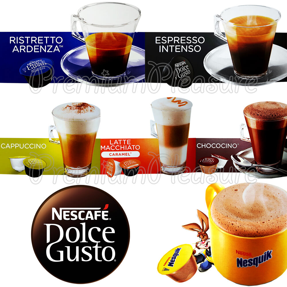 Nescafe Dolce Gusto Coffee Pods Capsules *latte Espresso Nesquik* Box Of 16 Pcs